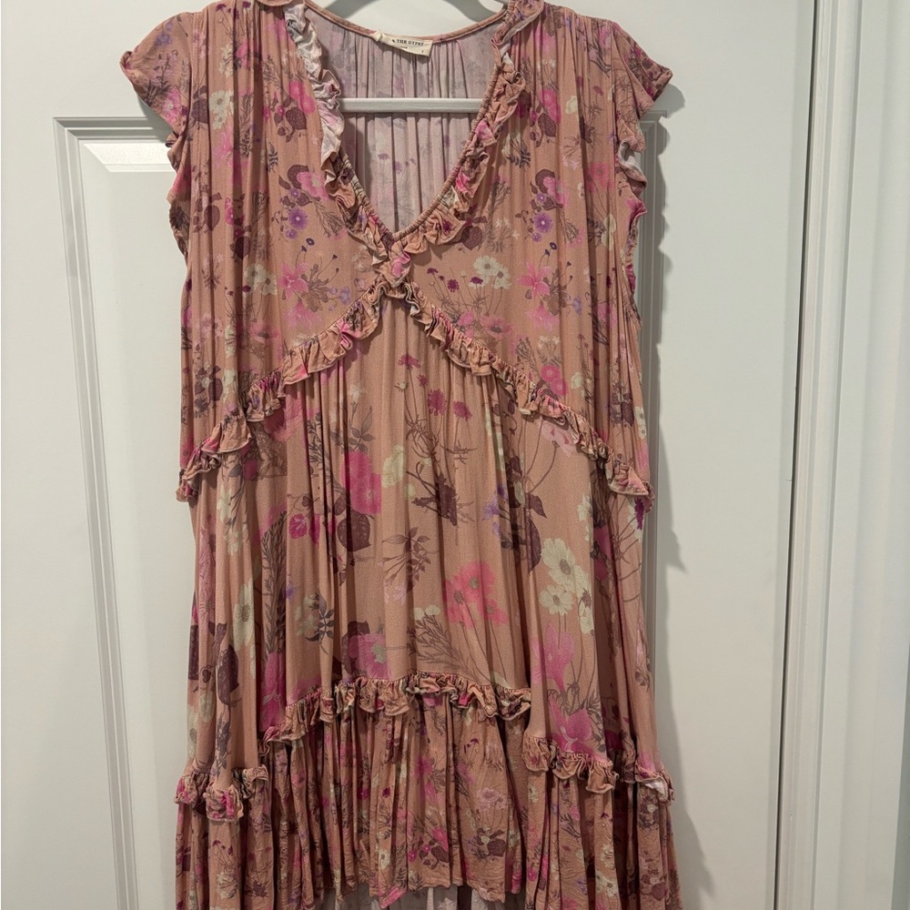 Spell Pink Floral Midi Dress